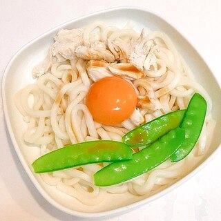 ささみと絹さやのぶっかけうどん